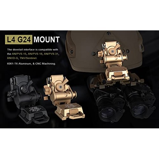 Night Vision Goggles NVG Mount for L4G24 Metal Helmet Mount PVS15/18