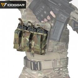 IDOGEAR Tactical 5.56 Triple Magazine Pouch Mag Carrier Triple Open Top Pistol MOLLE Mag Pouch 3545