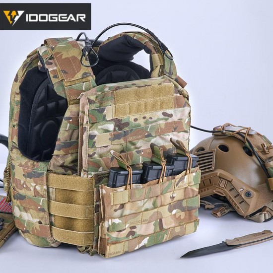 IDOGEAR Triple Magazine Pouch 5.56 Mag Pouch Open Top Army Airsoft Gear Military Tactical Magazine Pouches Multi-pocket 3526