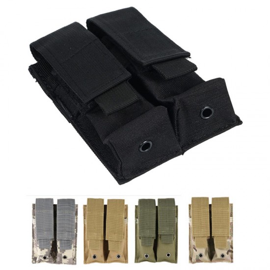 9mm Molle Pouch Nylon Tactical Dual Double Pistol Magazine Pouch Close Holster For Hunting Military Glock 1911 HK USP Mag Pouch