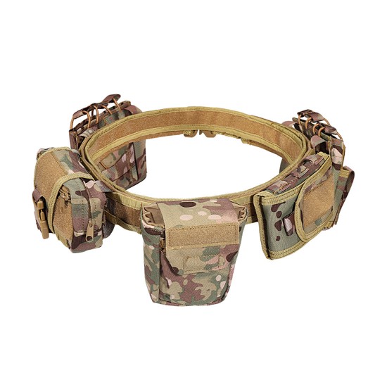 YAKEDA Outdoor Patrol Multifunctional Molle Five-piece Nylon Detachable Adjustable Tactical Belt Equipped With Accessory Bag