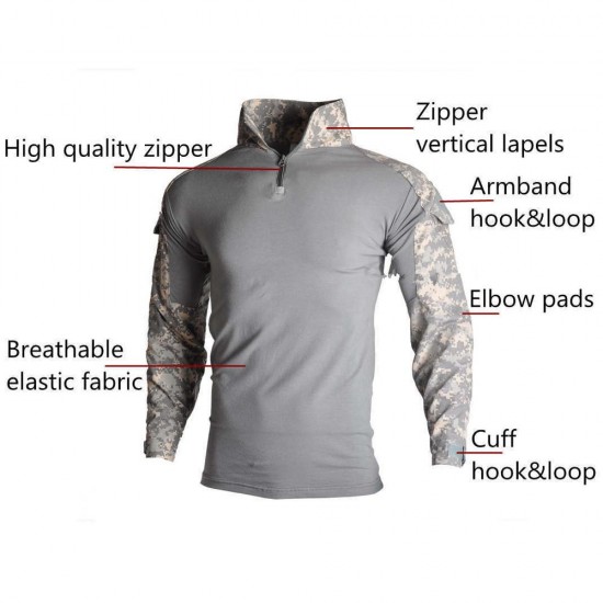 Outdoor Airsoft Military Uniform Paintball Shirt Military Hunting Suit Combat Shirt Tactical Camo Shirts Cargo Pants Army Cloth