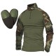 Camouflage Army Combat Uniform Military Shirt Elbow pads Cargo Multicam Airsoft paintball Tactical Cotton Men Work Clothes CP