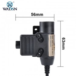 WADSN Tactical U94 PTT 7.0 Cable Plug Military Headset Adapter for Walkie Talkie TYT F8 ipsc accessories Radio Motorola Kenwood