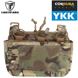 DOPE Front Flap Dump Fanny Pack YKK Zipper Triple Magazine Kangroo Pouch Insert For Plate Carrier Chest Rig Tactical Vest G-hook