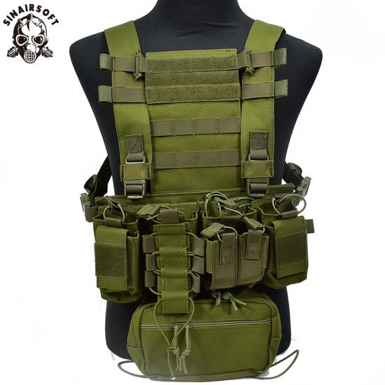 Tactical Chest Vest Military Rig MOLLE System Light-weight Quick-release War Game D3 Paintball Military Modular 900D Chest Vest