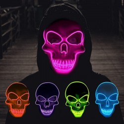 PVC skull mask led mask halloween luminous mask EL cold light mask gift