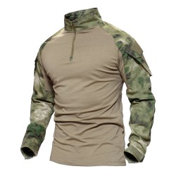 Military Camouflage Tactical T Shirt Army Long Sleeve Cotton Combat Frog Shirt Men Outdoor Training Hunting Clothes Tee Shirts