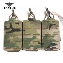 FMA Multicam Laser-cut Triple Magazine Pouch Triple Mag Carrier MOLLE Pouch for 5.56mm / 762mm Tactical Mag Pouch