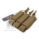 KRYDEX Tactical Modular Triple Magazine Pouch For MP5 MP7 KRISS MOLLE Triple Open Top SMG Mag Pouch Carrier For Airsoft Hunting