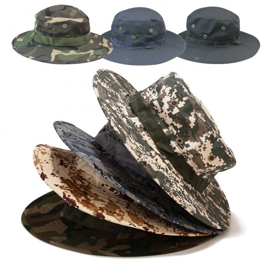 Men Camouflage Boonie Hat Tactical US Army Bucket Hats Military Multicam Panama Summer Cap Hunting Hiking Outdoor Camo Sun Caps