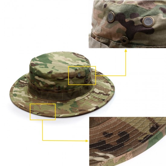 Tactical Boonie Hat Military Panama Camouflage Hats US Army Multicam Camo Hunting Caps Man Hiking Fishing Fisherman Cap