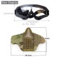Airsoft Mask + Tactical Goggles Set Half Face Foldable Steel Mesh Masks for Outdoor Shooting Paintball Cs Game Protective