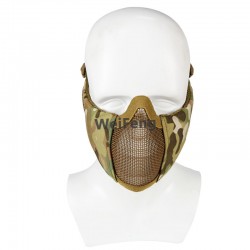 New Tactical Steel Wire Mesh Mask Half Face Low-carbon Ear Protection Foldable Airsoft Military Paintball CS Hunting Mask