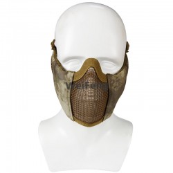 Tactical Foldable Half Face Paintball Steel Mesh Mask with Ear Protection Low-carbon Military Hunting Shooting Airsoft Mask