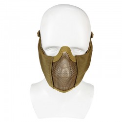 New Paintball Half Face Mask Low-carbon Steel Mesh Tactical CS Foldable Airsoft Mesh Mask with Ear Protection Hunting Accessorie
