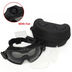 Tactical Goggles with Fan Anti-fog Military Airsoft Paintball Safety Eye Protection Glasses Hiking Eyewear