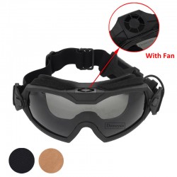 Tactical Goggles Anti-Fog with Micro Fan Outdoor Airsoft Paintball Protective Military Motocycle Goggle W/ Interchangeable Lens