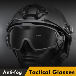 Tactical Goggles Anti-Fog with Micro Fan Outdoor Airsoft Paintball Protective Military Motocycle Goggle W/ Interchangeable Lens