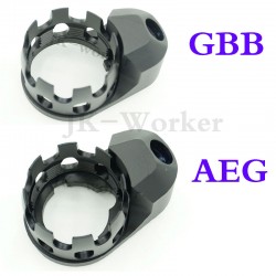 Stock Buffer Tube AEG GBB Adapter Metal CNC Thread M4 M16 Outdoor Hunting Shooting QD Hole Parts Black Red Silver
