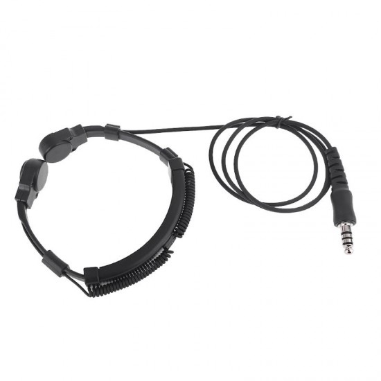 Telescopic Heavy Duty -Tactical Throat Vibration Mic Headphone Headset Microphone NATO Plug for Walkie Talkie Radio Accessories