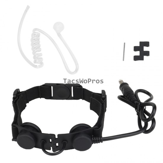 MIC Tactical Throat Microphone Air Tube Headset Outdoor Combat Portable Radio Mic Neckband Hunting Airsoft Throat Microphone