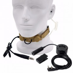 Z Tactical Throat Mic Z003 Headset With Waterproof PTT For BaoFeng UV-5R TYT TH-UV8000D Radios Black CS