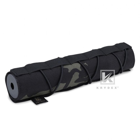 KRYDEX 22CM Tactical Muffler Protective Case Shooting Suppressor Nylon Silencer Protector Cover For Surefire FA762K Accessory