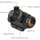 1x20 RDS-25 Red Dot Sight 4 MOA Micro Red Dot Gun Sight Rifle Scope with 1 inch Riser Mount Airsoft Hunting Accessory