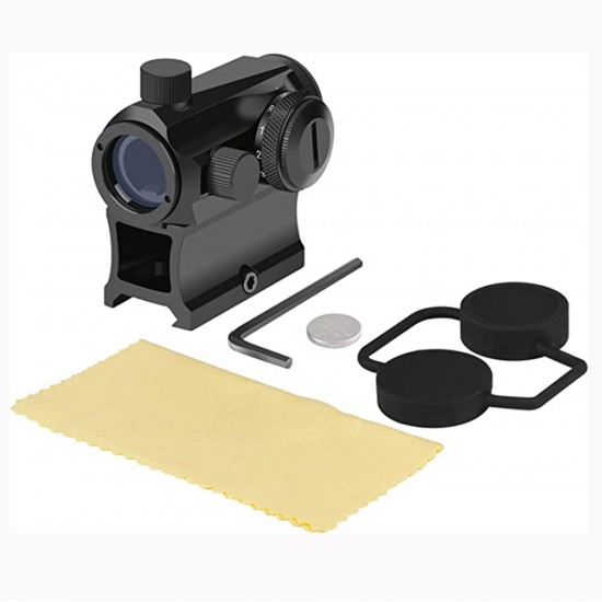 1x20mm Red Dot Sight Micro Rifle Scope 4 MOA Reflex Sight With Riser Mount For 20mm Picatinny Weaver Rail