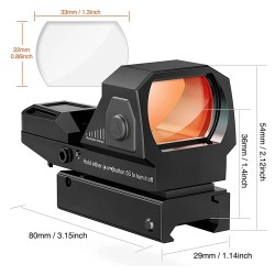 New Arrival 1X22X33 Reflex Sight 4 Reticle Red Dot Sight Optics ON andamp; Off Switch for 20mm Picatinny Weaver Rail Mount