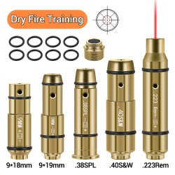 9mm/380ACP/40Sandamp;W/223Rem Laser Training Bullet Dry Fire Laser Trainer Cartridge Tactical Red Dot Laser Training Bore Sight